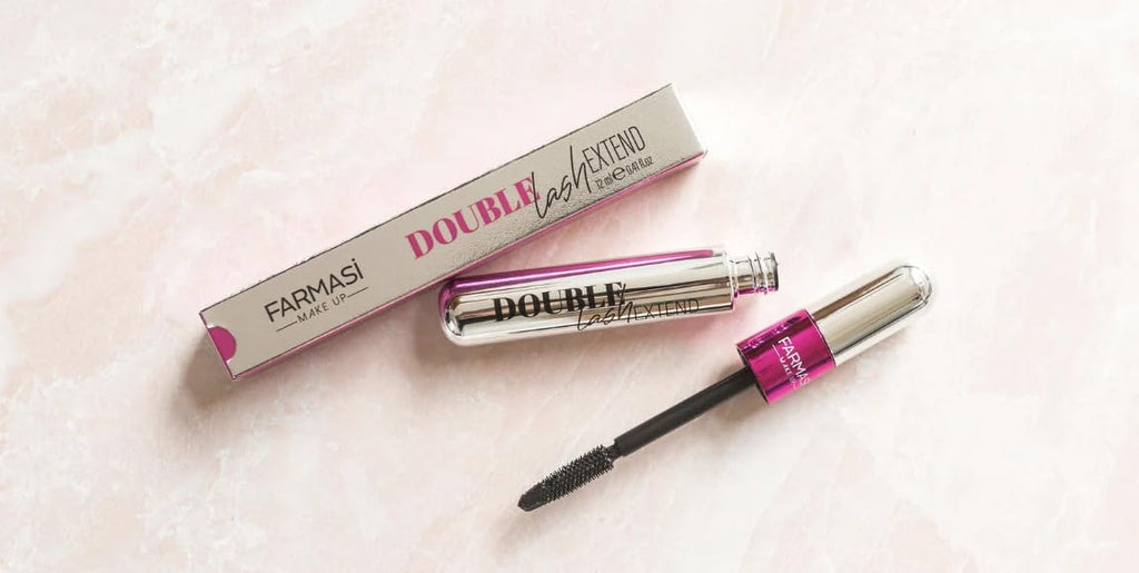 FARMASi 2 PACK Double Lash Extend Mascara, 2-Step Special Brush for Lengthening & Volumizing, False Lash Effect, Buildable Formula, No Clumping, Defines Eyelashes, Intense Black