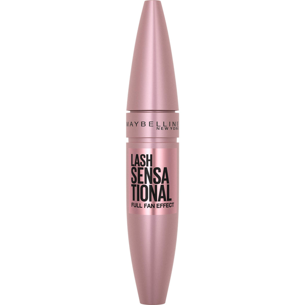 Maybelline Lash Sensational Washable Mascara, Lengthening and Volumizing for a Full Fan Effect, Blackest Black, 1 Count