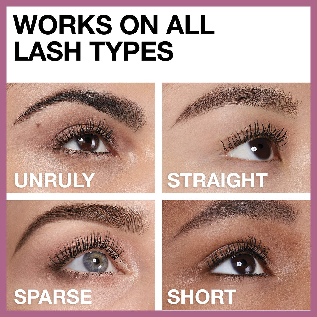 Maybelline Lash Sensational Washable Mascara, Lengthening and Volumizing for a Full Fan Effect, Blackest Black, 1 Count